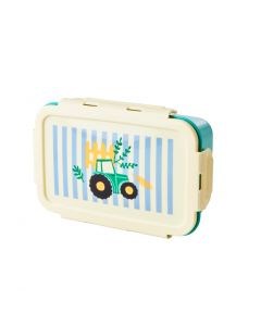 Lunchbox von RICE mit 3 Fächern Blue Farm Print.