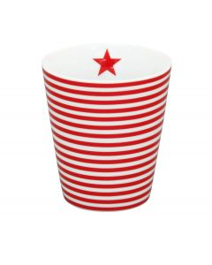 Krasilnikoff Happy Mug "Red Thin Stripes".
