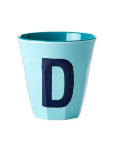 Rice Melamin Becher Buchstabe D blau.