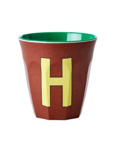 Rice Melamin Becher Buchstabe H braun.