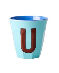 Rice Melamin Becher Buchstabe U blau.
