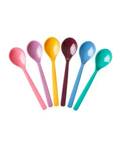 Rice Melamin Löffel kurz im 6-er Set assortiert Dance out Colors.