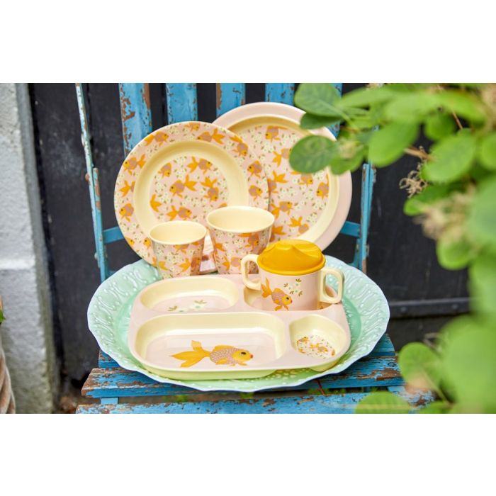 Rice Melamin Suppenteller Goldfish Print